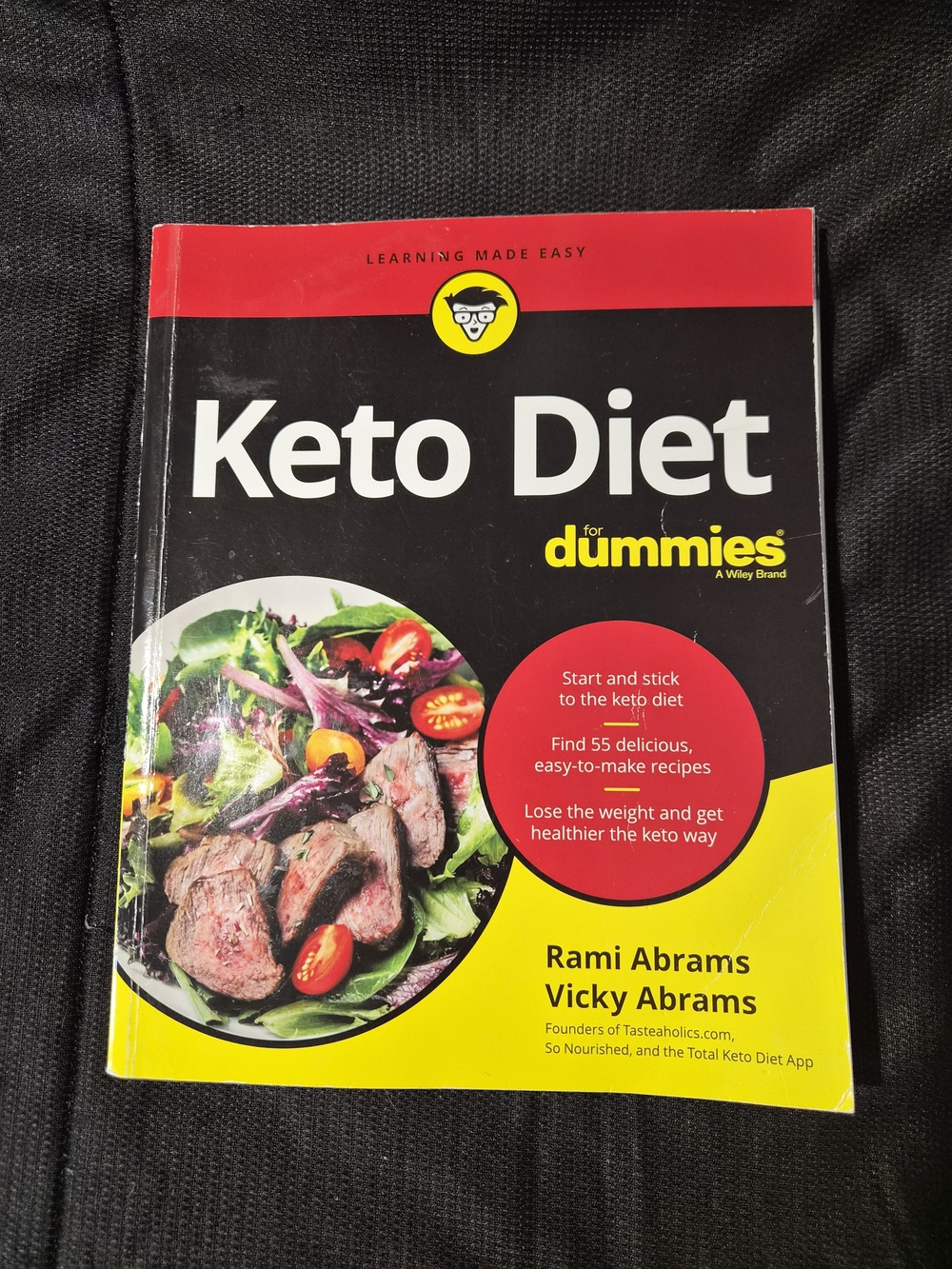 Keto Diet for Dummies Cookbook - Black, Red, Yellow Cover